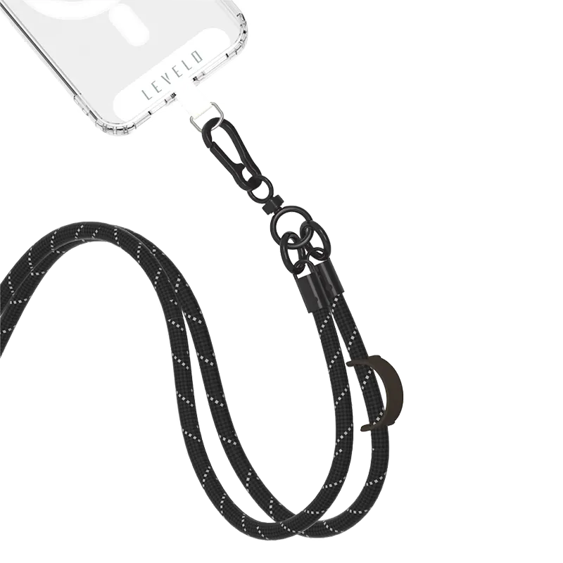 Levelo Everly Phone Crossbody Lanyard Black Mascom International.webp